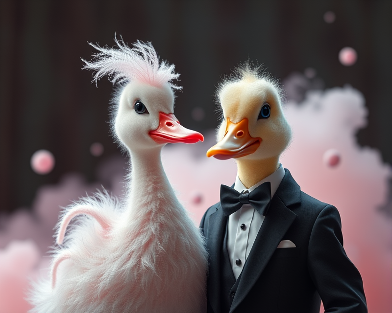 cotton candy, lollipop, tuxedo, duckling